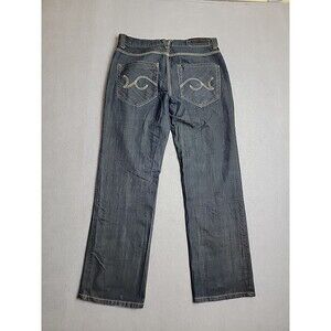 Parish Nation‎ E-506 Jeans Mens 34 Dark Wash Straight Leg Embroidered Streetwear